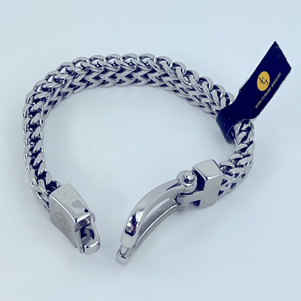 JEAN CLAUDE JEWELRY, DEL ARTE DOUBLE BRACELET, STAINLESS STEEL HORSE SHOE CLASP - Picture 8 of 9